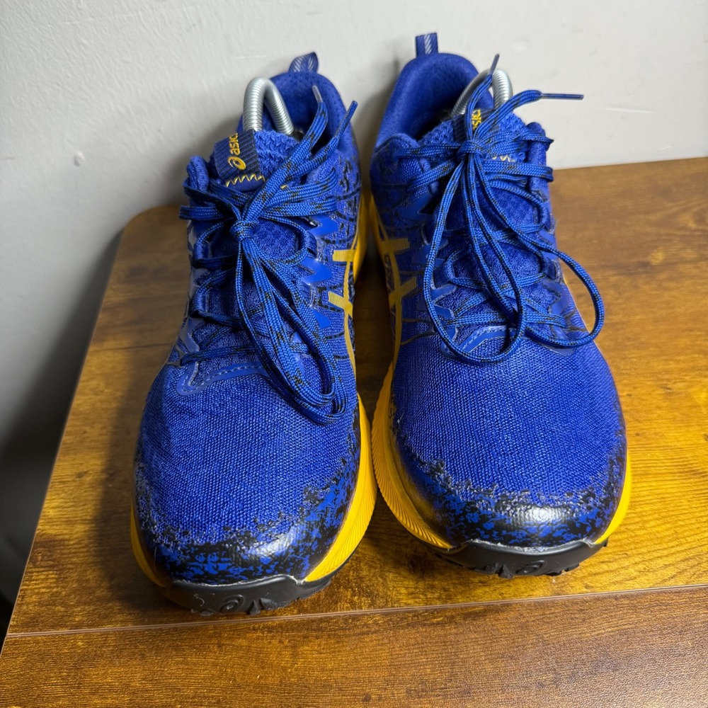 ASICS Fuji Lite 2 Running Shoes Mens Size 10 Blue Yellow 1011B209 - Picture 3 of 6